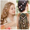 Mezrkuwr 10pcs Mini Hair Clips with Light Pink and White