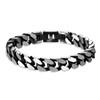 Mens Bracelet-Stainless Steel Fold Over Clasp Cuban Chain-Bracelets for Men