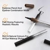 Boobeen Waterproof Liquid Eyebrow Pencils with 4-Fork Tips, 2-Pcs, Microblading
