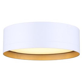 Canarm Kyrie LED Flush Mount, Matte Black & Gold, 32W Integrated LED, Dimmable, White Minimalist Ceiling Light