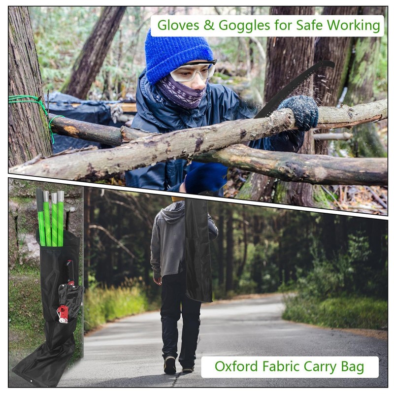 Pole Saws for Tree Trimming, 8.2-15FT Extendable Manual Pole Saw,