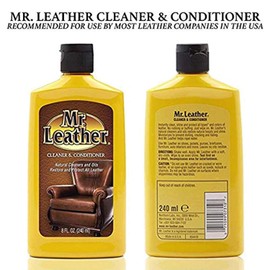 MR. LEATHER Leather Cleaner & Conditioner for Automotive, Upholstery, Leather Luggage and Bags (Liquid Pack of 2)