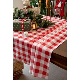 Essifunia Essifunia Waterproof Checkered Tablecloth Fabric - Rectangle 58x84 Inch Classic Gingham Buffalo Plaid Table Cloth for Indoor/Outdoor Use - Washable Table Cover for Kitchen, BBQs, and Parties