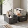 6 Pack Plastic Breathable Storage Baskets with Lids, Gray