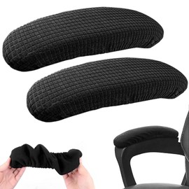 Armrest Covers Armrest Covers 1 Pair Chair Armrest Covers Easy Install Elastic Arm Protection Easy Wash for Chair, Office Chair, Gaming Chair (Black)