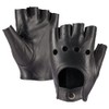 MGGMOKAY Fingerless Men's Half Finger Leather Drivers Gloves, black