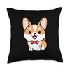 Cute Corgi Dog Kawaii Bow Tie Mom Dad Kids Throw