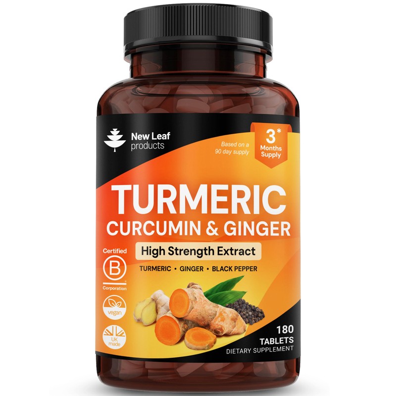 Turmeric Tablets with Black Pepper & Ginger - Curcumin -