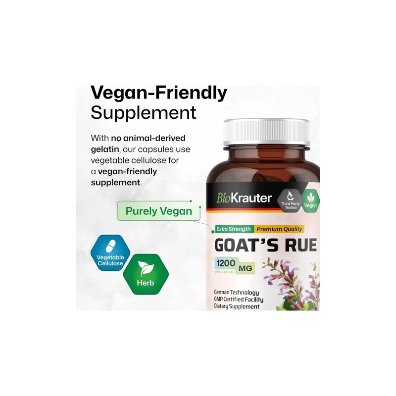 Cápsulas de Energía Bio Krauter Goat's Rue con 100 Unidades