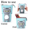 Ytuomzi Telescopic Pencil Pouch Standing Pen Holder Cute Pencil Bags