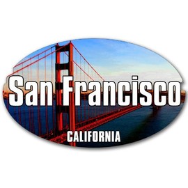 Oval San Francisco Golden GATE Bridge Sticker (sf ca Love gg Travel (3 x 5 inch)