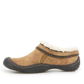 JBU Women's Ginger Faux Shearling Lined Slip On Casual Comfort Mule, Tan, 8