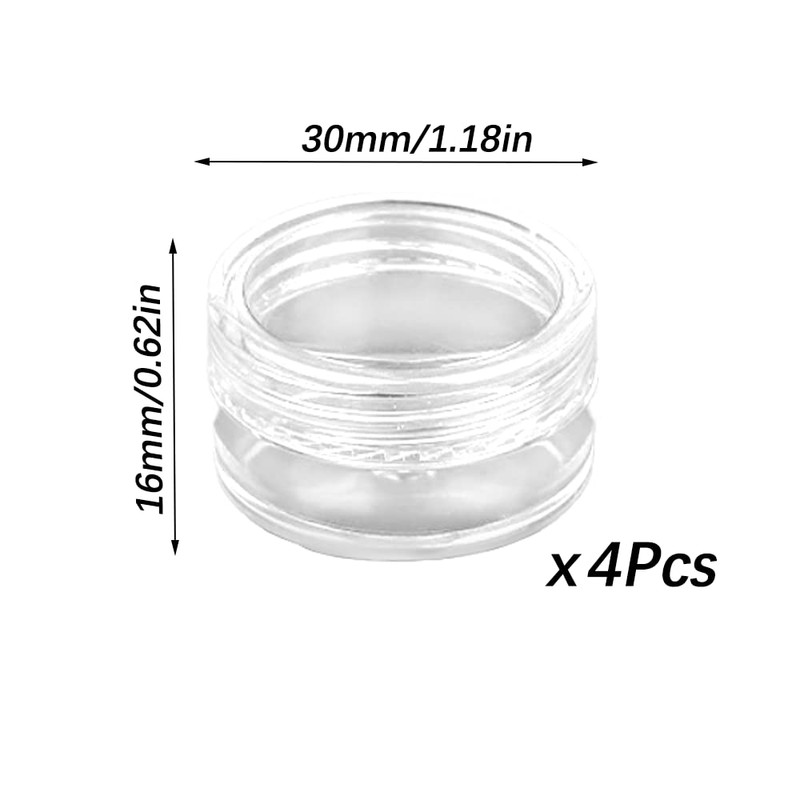 Empty Sample Pots, 4 Pcs Empty Plastic Cosmetic Jars, Clear
