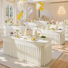 2 Pack Ivory Spandex Tablecloth for 6FT Rectangle Tables, Fitted