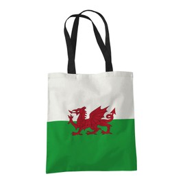 Wales Flag Welsh Y Ddraig Goch - Canvas Tote for Women, Polyester Reusable Shopping Bag - Gift, Travel, Book Bag