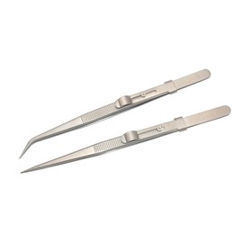 IWOWHERO 1pc Multifunctional Steel Elbow Tweezers Set Pointed Tips for Jewelry Repair Manicure and Precision Crafting Non- Design