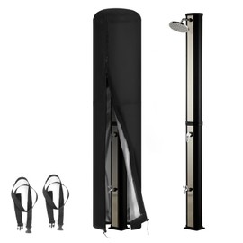 Fenghome Protective Cover for Solar Shower, Waterproof, Windproof, Garden Shower Cover for Garden, 420D Outdoor Shower, Solar Shower Protective Cover with UV Coating, Black (220 x 67 cm)