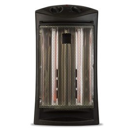 BLACK+DECKER Infrared Radiant Quartz Tower Heater, 1500W Space Heater with Adjustable Thermostat, Portable Heater with 2 Settings, Personal Heater for Home and Office, BHTI06, Black