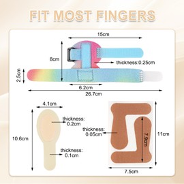 Pluvyze 8 Pcs Fingerschiene Fingerbandage Fingerschiene Ringfinger Zeigefinger Finger Schiene Mit 4 Kieferorthopädischer Aufkleber Einstellbar für Bänderdehnung,Verstauchung Und Fingerschutz