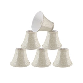 Aspen Creative 30286-6A, Bell Clip-On Chandelier Lamp Shade, Off-White, 3" Top x 6" Bottom x 5" Slant Height, Set of 6