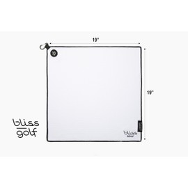 Bliss Golf Magnetic Golf Towel | Premium Microfiber Towel | Industrial Strength Magnet Attaches to Golf Carts and Clubs | Deep Waffle Pockets | Bag Buckle | Stylish and Convenient (White)