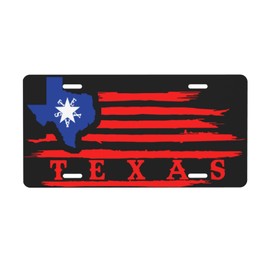 Zyatbwi Texas License Plate Car Front License Plate Decoration Vanity Tag Metal Car Plate Aluminum Novelty License Plate 6 X 12 Inch (4 Holes)