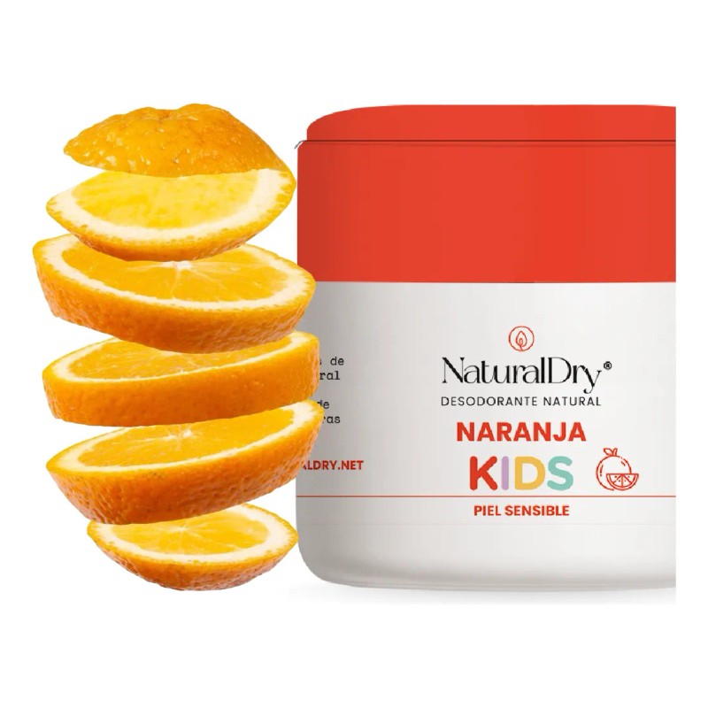 Pqt 3 Desodorante Natural Kids Piel Sensible Sin Bicarbonato Naranja