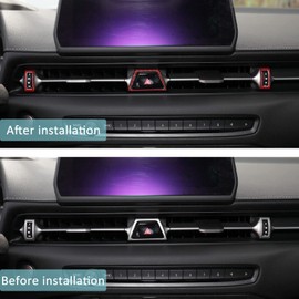 Agulier Compatible with Center Console Air Conditioning Vent Outlet Trim Panel Carbon Fiber Protection Frame Sticker Interior Accessories Decoration for Toyota Supra GR A90 A91 MK5 2019-2022(Red)