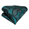 DiBanGu Teal Paisley Cravat for Men Jacquard Woven Ascot Tie