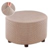 Baoblaze Ottoman Slipcovers Round Footrest Footstool Covers Stretch Storage Ottoman