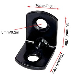 40PCS L Bracket Corner Brace Shelf Brackets 90 Degree Right Angle Bracket Black Thickening Steady Metal Corner Brackets with 80PCS Screws for Wood Cabinets Wardrobes Shelves Bookshelves Sofas Beds