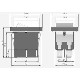 KEDU HY12-9-7 ON-OFF Rocker Switch 230 V AN01 with Protective Cap IP55 TÜV Tested Identical Design