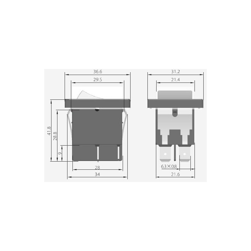 KEDU HY12-9-7 ON-OFF Rocker Switch 230 V AN01 with Protective