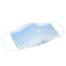 N5314502 Children's Mask, Girls, Set of 2, Washable, 3D Cloth, Antibacterial, Small, Attractive by Polka Dots and Lace Ribbons, Colorful Candy Style