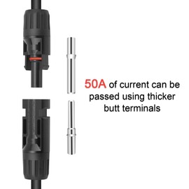 Dongge 50A High Current Solar Cable Y Splitter 1 Pair Solar Panels 1Y2 10AWG Y Plug Photovoltaic Cable Used for Solar System Plug in
