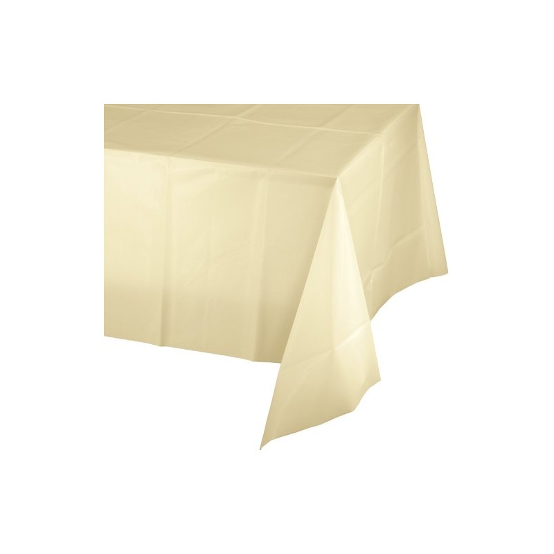 Creative Converting Ivory Plain Plastic Tablecloth