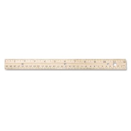 Westcott 10702 Hole Punched Wood Ruler English and Metric with Metal Edge, 12-Inch
