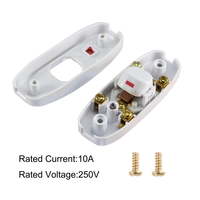 BuxiuGK 2 Pcs Inline Light Switch,AC 250V 10A Low Profile