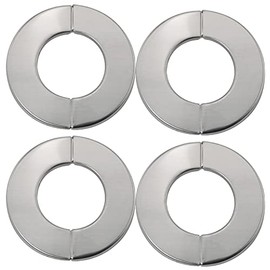 JJHXSM 4pcs 2.5" Snap On 304 Stainless Steel Round Cover, Wall Split Flange, Stainless Steel Round Escutcheon Plate for 35mm Diameter Pipe