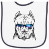 inktastic Pitbull Sketch Portrait with Sunglasses Baby Terry Cloth Bib White and Navy 2a7ce