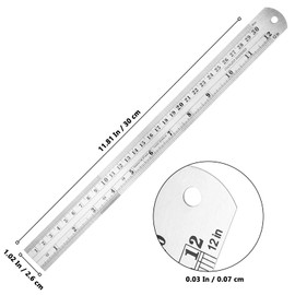 MUKLEI 30PCS 12 Inch Metal Straight Edge Ruler, Stainless Steel Ruler with Inches and Centimeters Precision Measuring Metal Ruler