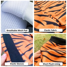 HDKUW Large Dog Elbow Protector Shirt, Dog Recovery Suit for Prevent Licking Wound, Pet Shirt with Mesh Pad for Medium Large Dogs Tiger 5XL