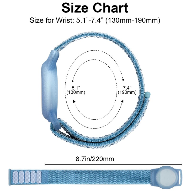 3 Pack Nylon Bracelet for Kids, Airtag Wristband Holder Case,