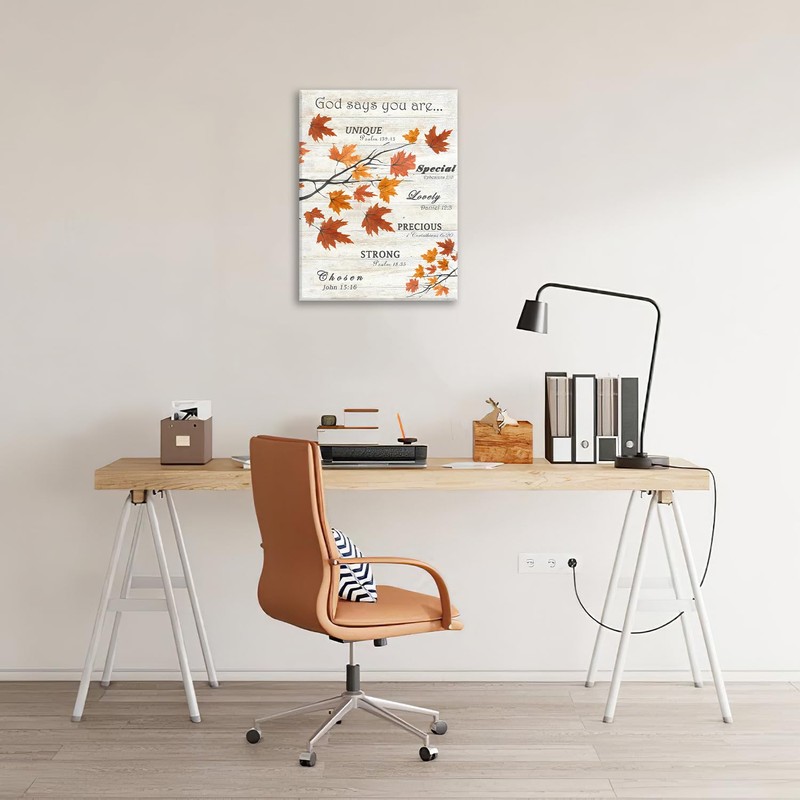 Christian Inspirational Canvas Wall Art Fall Autumn Pictures Bible Quotes