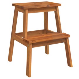 TREATLIFE HOME 2 Step Stool Made of Solid Acacia Wood, Compact Design for Home Use, Weight Capacity 352.7 lbs