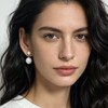 Pearl Earrings for Women Chunky Pearl Stud Earrings Front Back