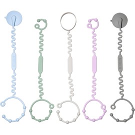 Correas de juguete de silicona para bebé – Paquete de 5 soportes de juguete ajustables para carriola, silla alta y asiento de coche – Correa duradera para chupete, correa para biberón y esencial para