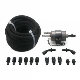 6AN 25 Feet Fuel Injection Line Fitting Adapter Kit EFI FI w/Filter/Regulator LS Conversion with 12pcs Push Lock Swivel Fitting Hose Ends Kits for C5 Corvette