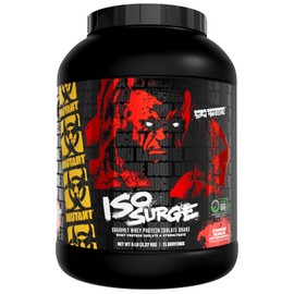 Mutant ISO Surge Whey Protein Isolate Powder Acts Fast to Help Recover, Build Muscle, Bulk and Strength, 5 lb - Strawberry Milkshake