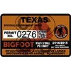 Texas TX Bigfoot Hunting Permit 2.4" x 4" Sticker